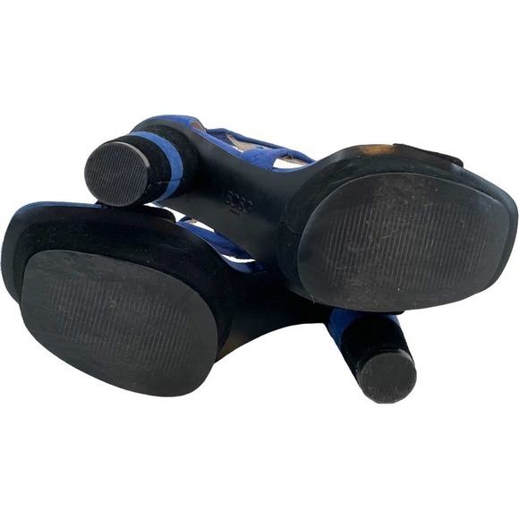 BCBG Black Blue Paris Cherry 2x Suede Platform Heels Size 6.5 - Picture 4 of 10